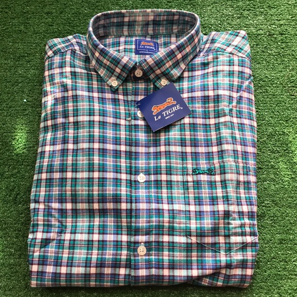 Le Tigre Other - NWT le Tigre Sz L button down shirt plaid blue